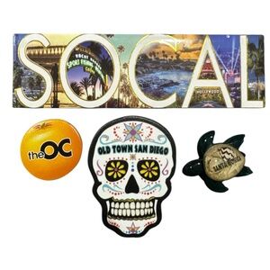 Southern California SoCal Souvenir Magnet Bundle Hollywood San Diego The OC